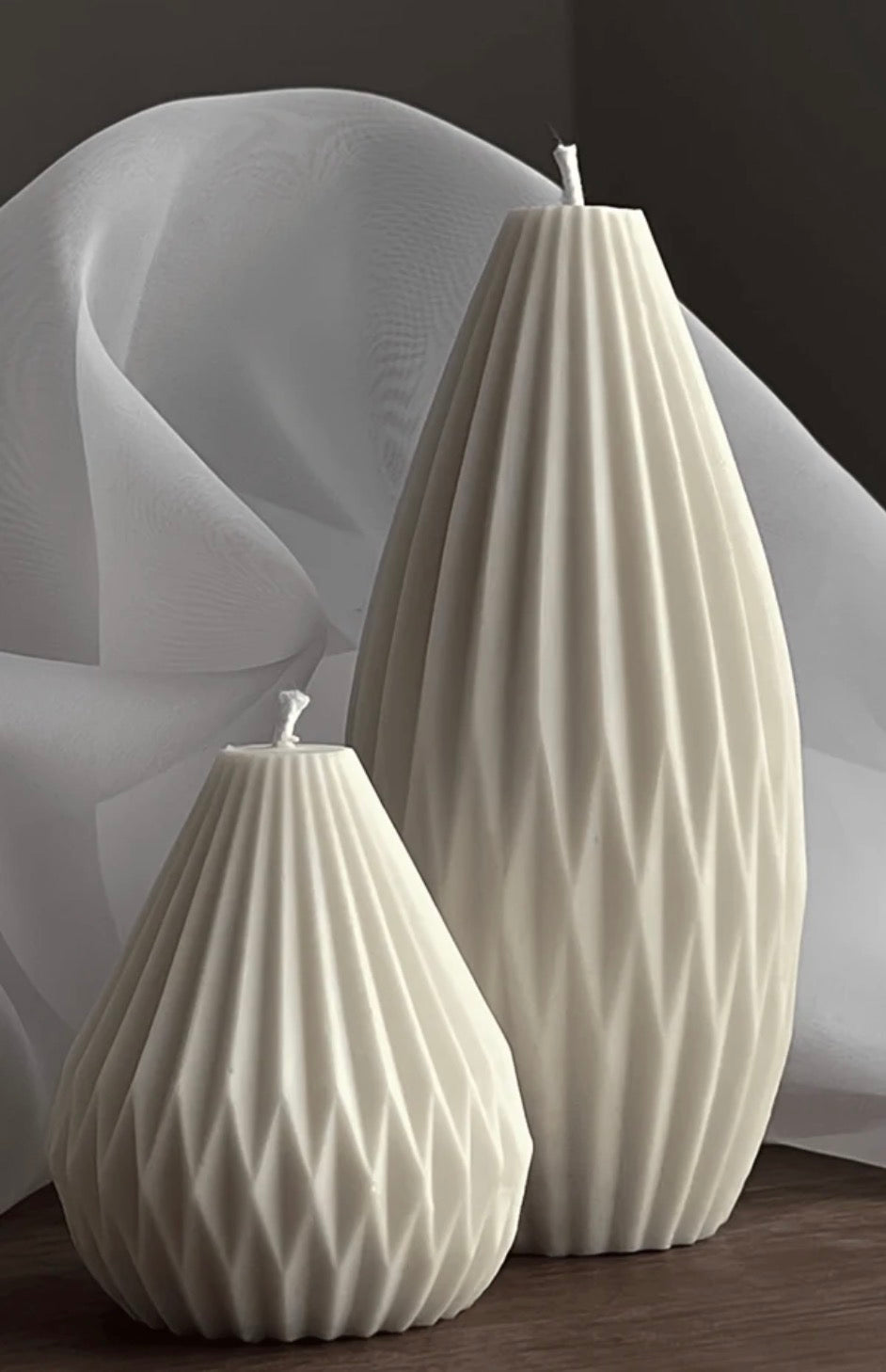 Pear shaped lines and st ripe candles