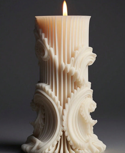 European style cylindrical candle