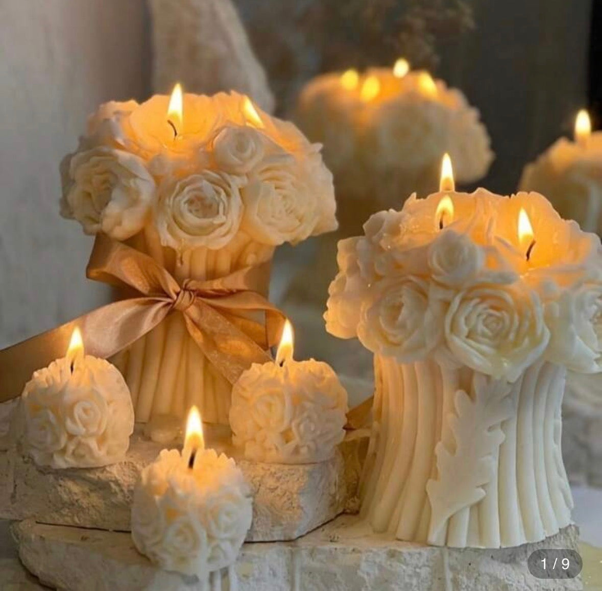 Rose boll bucket candle