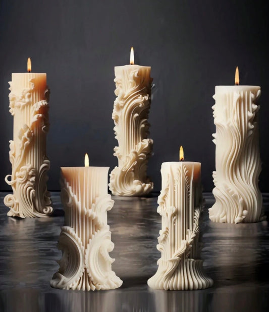 European style cylindrical candle