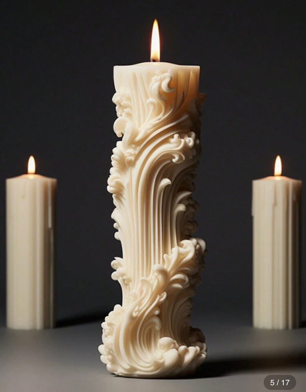 European style cylindrical candle