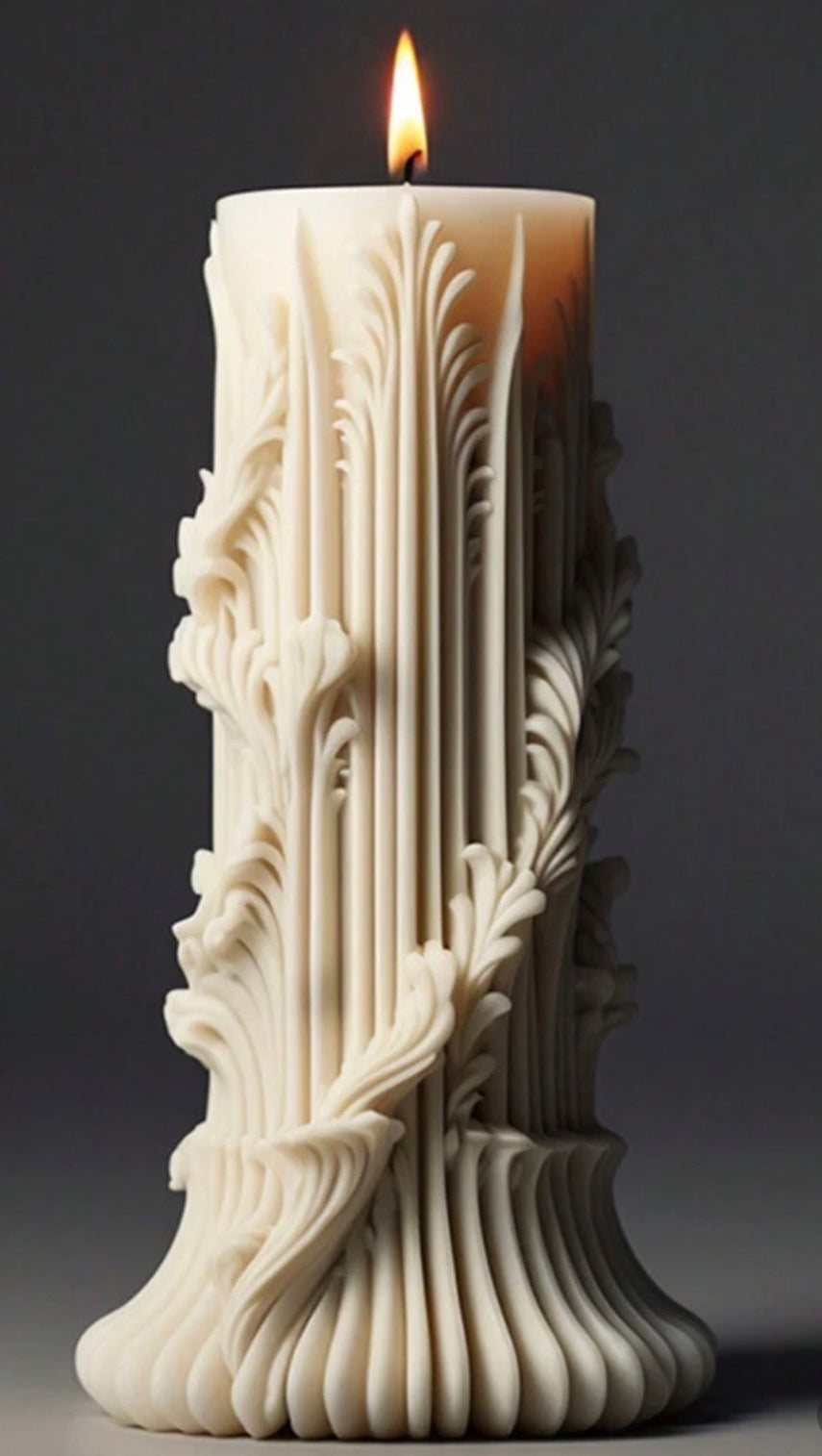 European style cylindrical candle