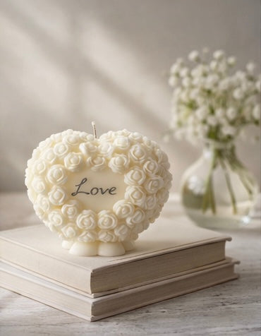 Rose heart Candle