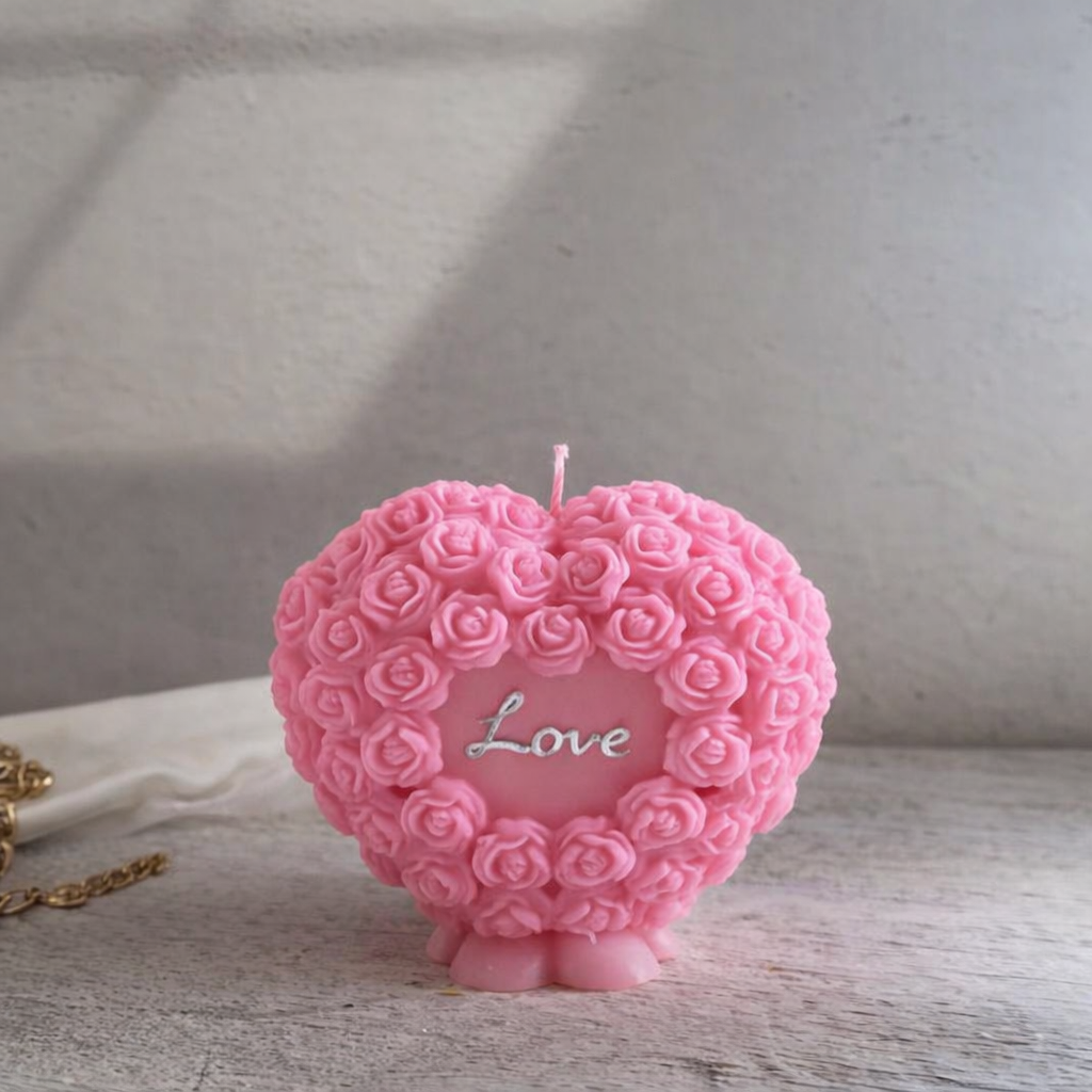 Rose heart Candle