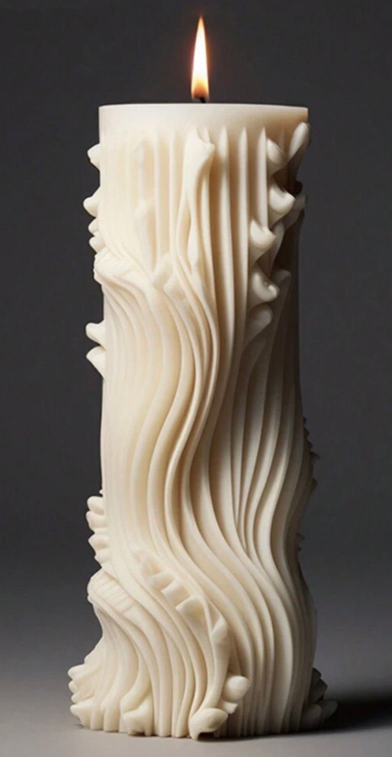 European style cylindrical candle