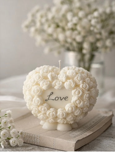 Rose heart Candle