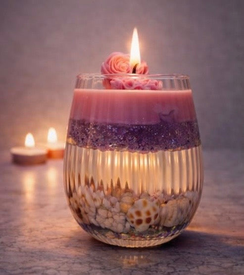 Ocean bloom water candle