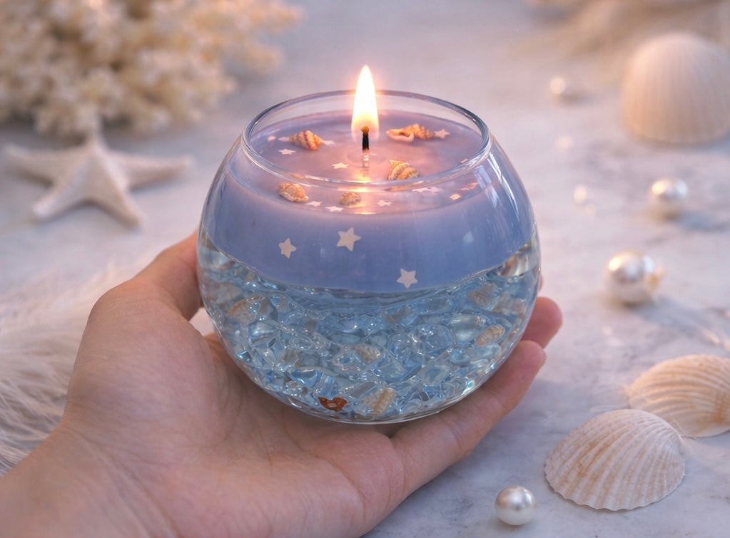 Aqua glow candle