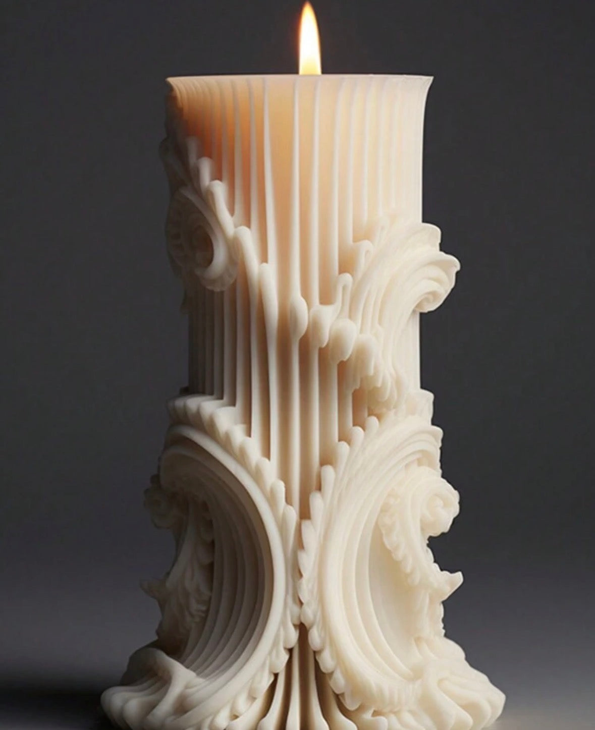 European style cylindrical candle