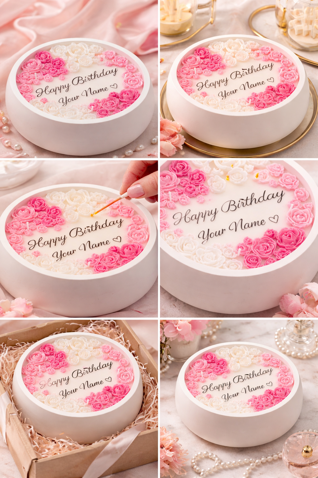 Luxury Floral Message Candle