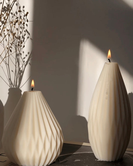 Pear shaped lines and st ripe candles