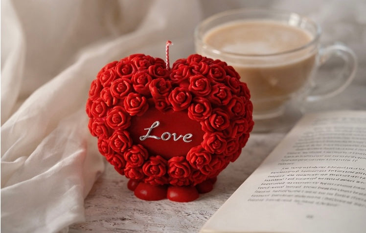 Rose heart Candle
