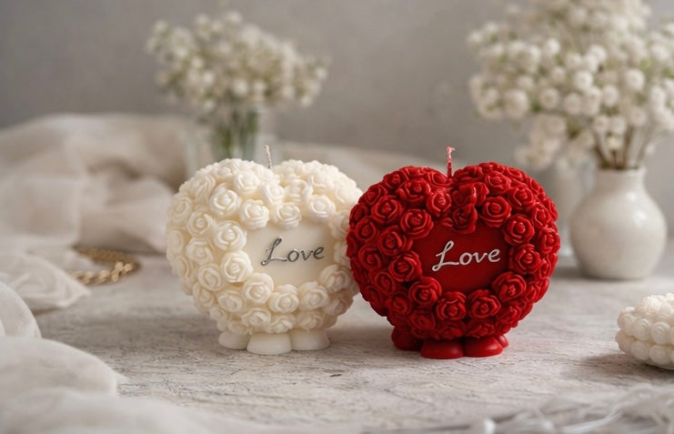 Rose heart Candle