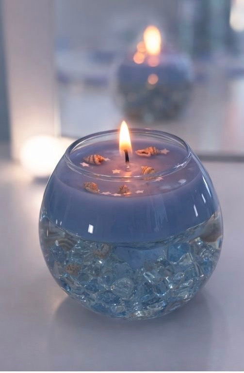 Aqua glow candle