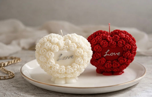 Rose heart Candle