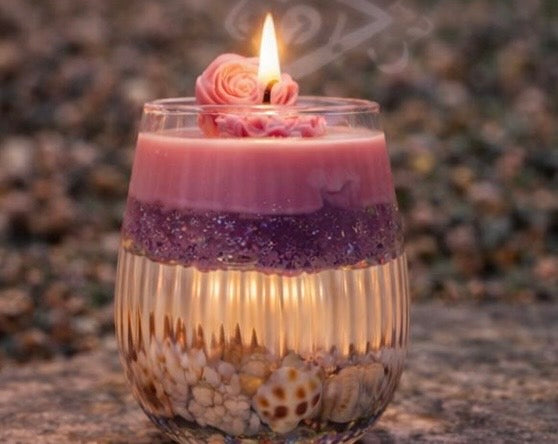 Ocean bloom water candle